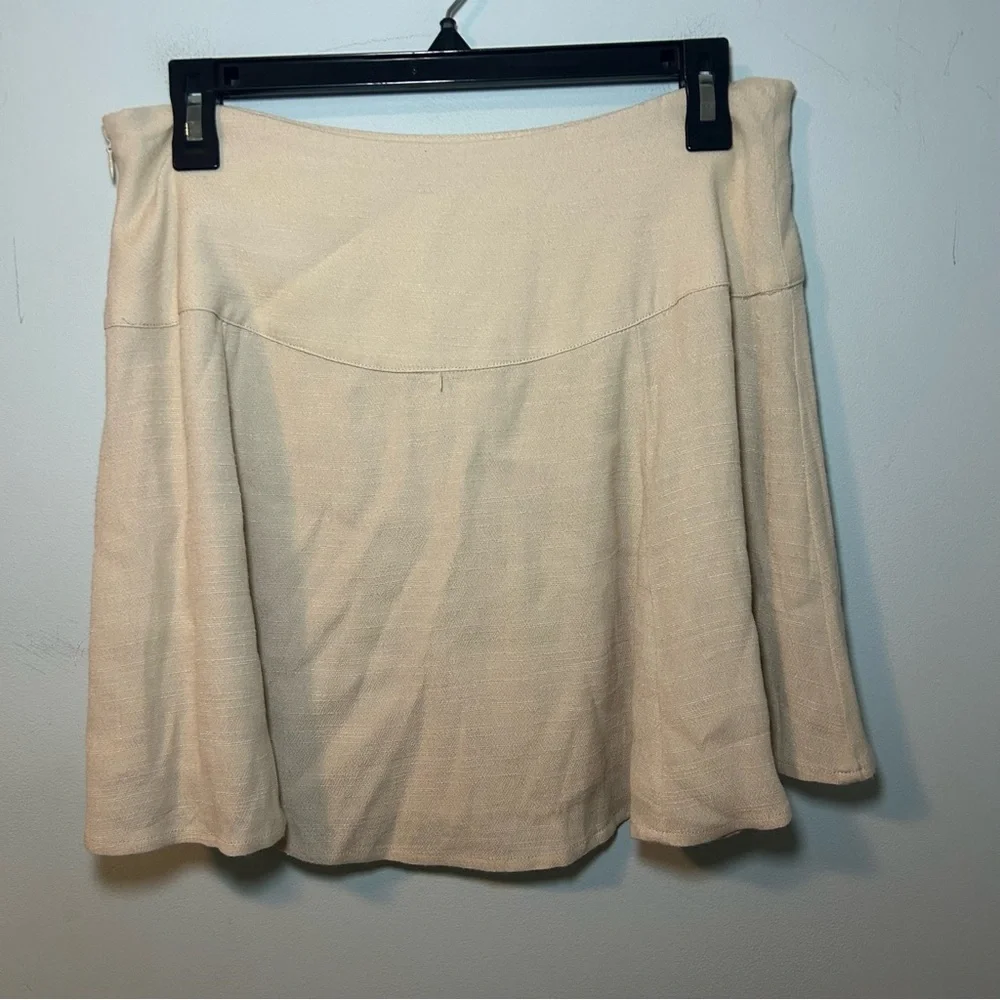 Free People Beige Flare Mini Skirt Size 6